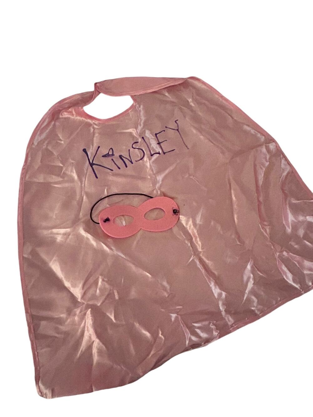 Pink Superhero Cape And Mask Kinsley